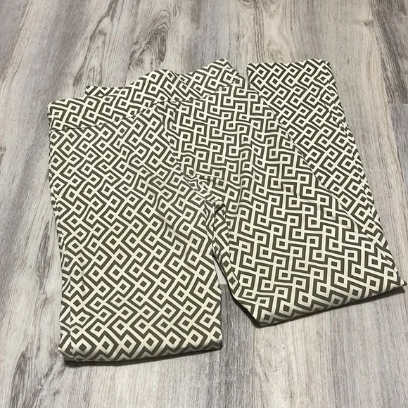 Krazy Larry Brown Tan Geometric Pull On Ankle Pants 4 - Picture 5 of 5